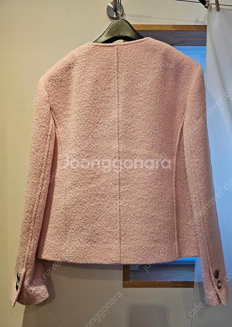 jsny 울 트위드 핑크 자켓--4