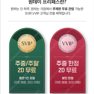 CGV 원데이 프리패스 주중 1인 15000원, 주말,공휴일 2인 40000원