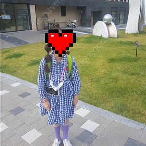 블루독 체크원피스