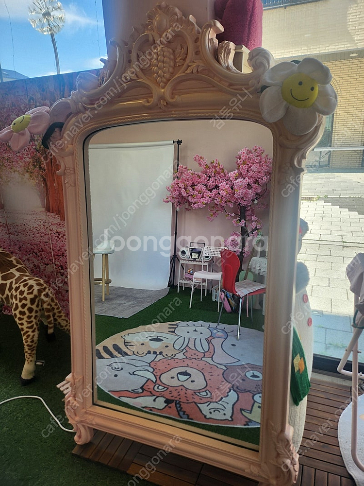 핑크 대형 공주거울 인테리어 카페포토존--0