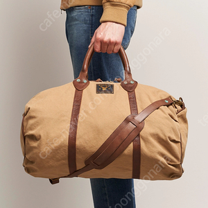 RRL 더블알엘 Leather-Trim Canvas Duffel bag