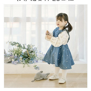 가격내림 메리앤본 데님 꽃자수원피스 90 플로 더랄라