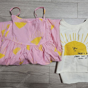 보보쇼즈 햇님 원피스(4-5y), 햇님크롭(145사이즈) 세트