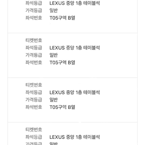 5월 22일 삼성 vs 키움 중앙 1층 테이블석 4연석
