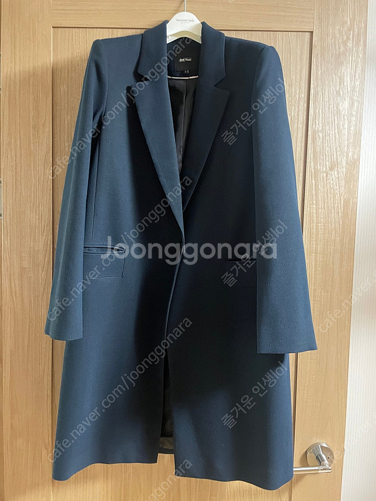 한섬 세컨플로어 네이비 여성 롱 자켓 M size--0