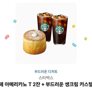 스타벅스 카페아메리카노 T 2잔+생크림 카스텔라