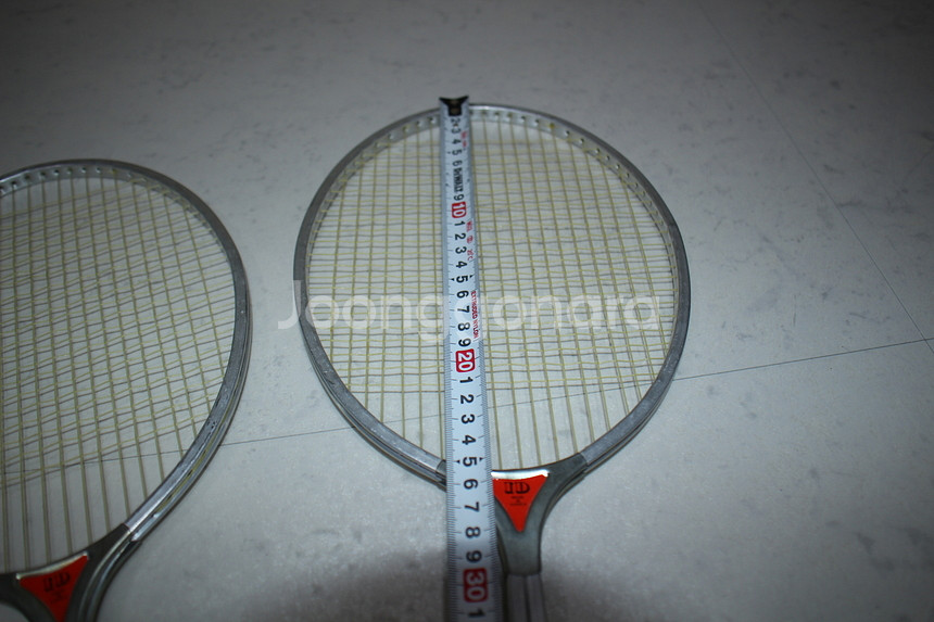 (올드 엔틱) 일도 배드민턴 라켓 2개 배드민턴채 1980년대 엔틱 디스플레이 빈티지 소품 오리지널--4