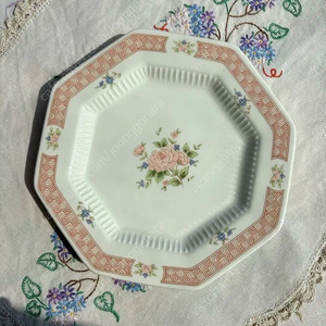 1980s 일본 빈티지 니코 클래식 카메오로즈 브레드 접시