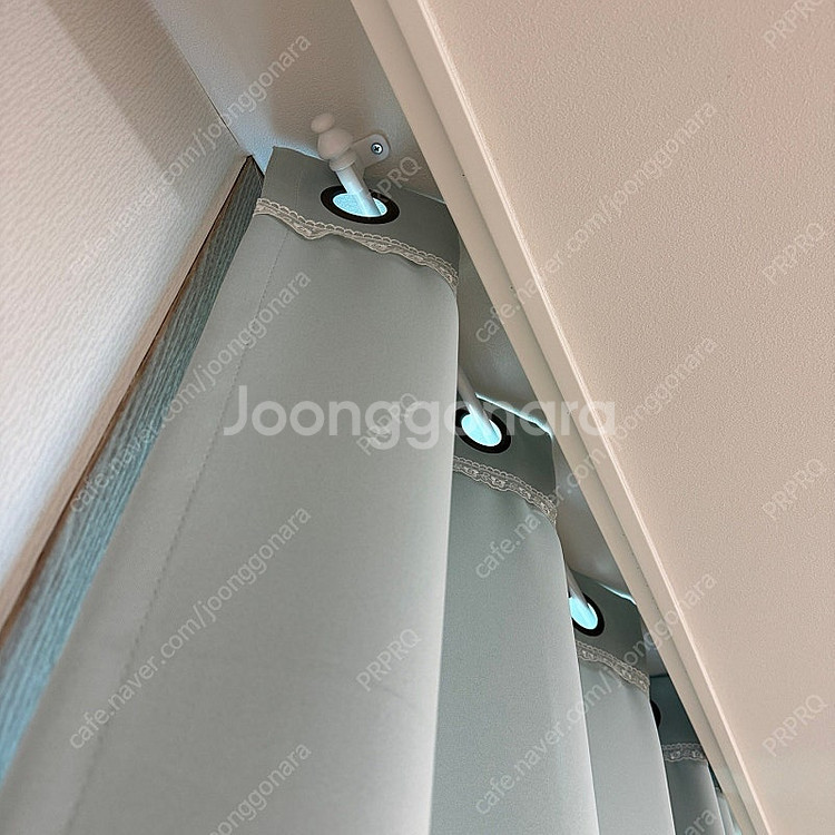 까르데코 디망쉬 작은창용 암막커튼 민트 2장, 커튼봉 ...--2