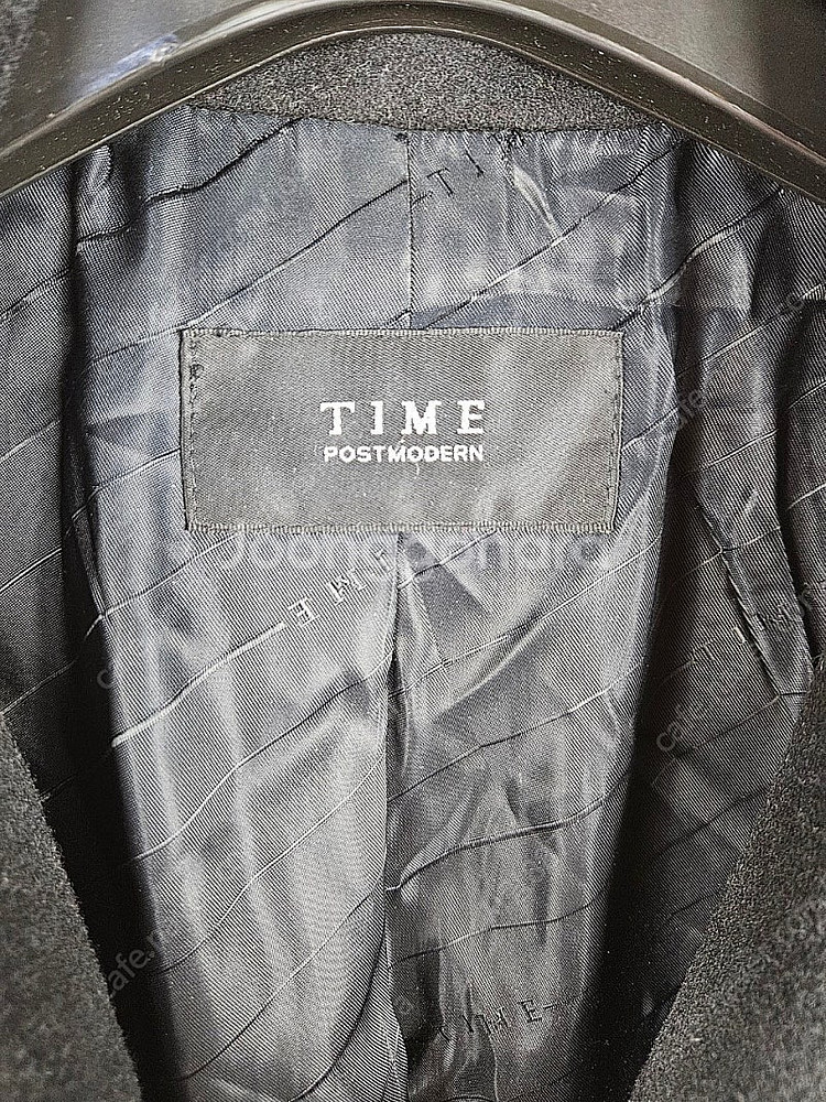타임 캐시미어 햅번 블랙 벨티드 롱코트 TIME 올드머...--1