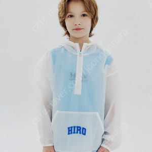 히로 블랭크 메쉬 반집업 자켓 화이트 블루