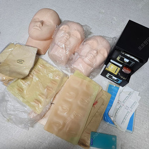 미용연습재료 마네킹(반민두) 3가지 포함 일괄