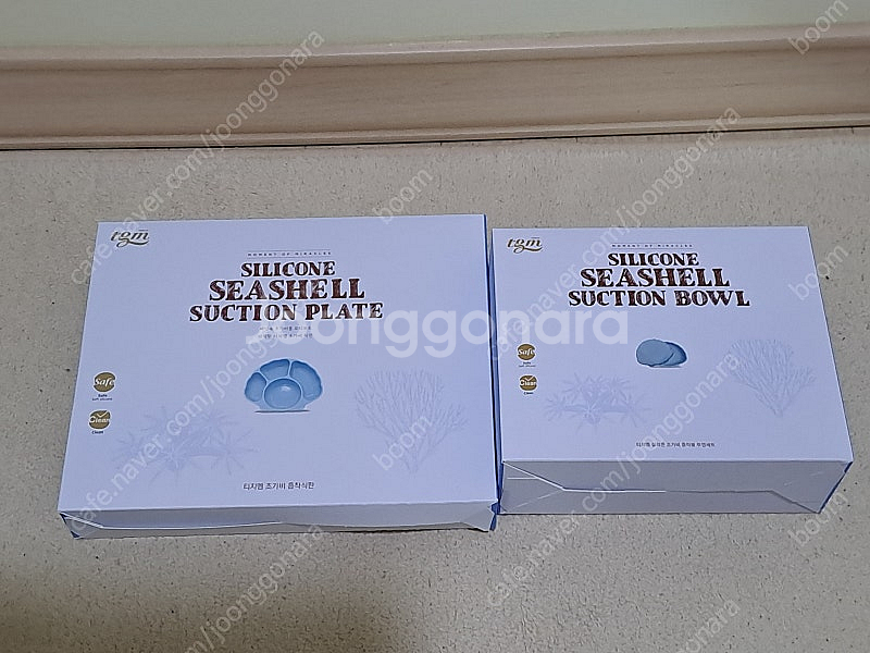 [미개봉]티지엠 실리콘 조가비 흡착판 식기--0