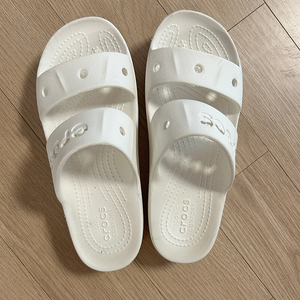크록스 화이트슬리퍼 230