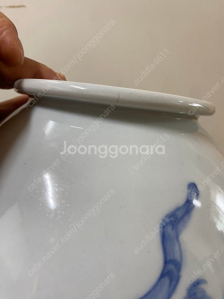 역동적인 호랑이가 있는 백자도자기--8
