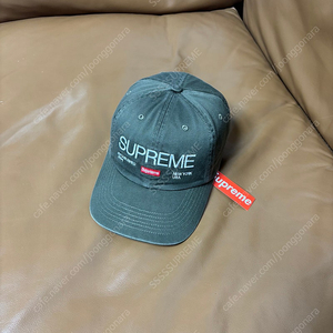Supreme 슈프림 Est1994 카키 6패널 볼캡 모자 (Washed Khaki)