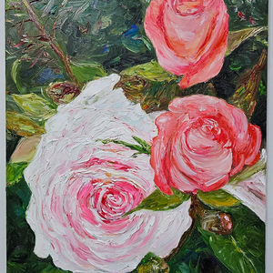 (원화) 10호 캔버스 유화그림 장미꽃 서양화