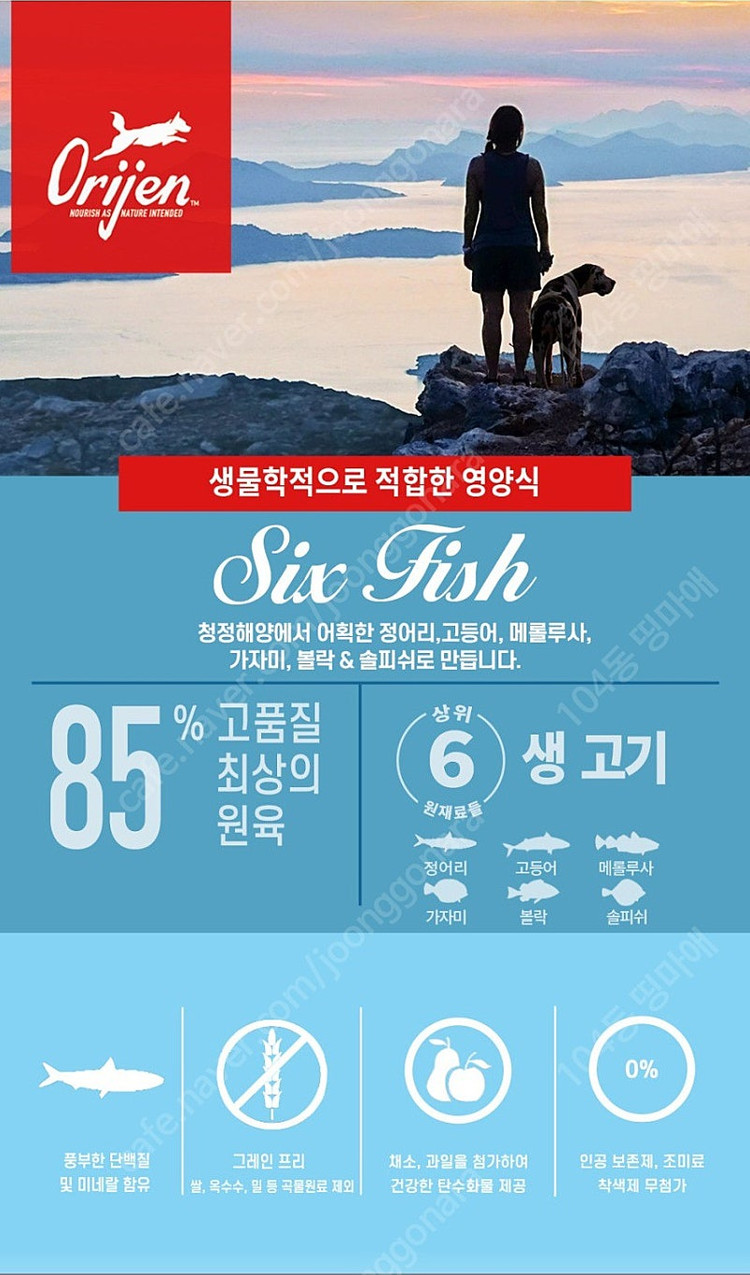 오리젠 강아지사료 종류별 가격 입니다. 이미지