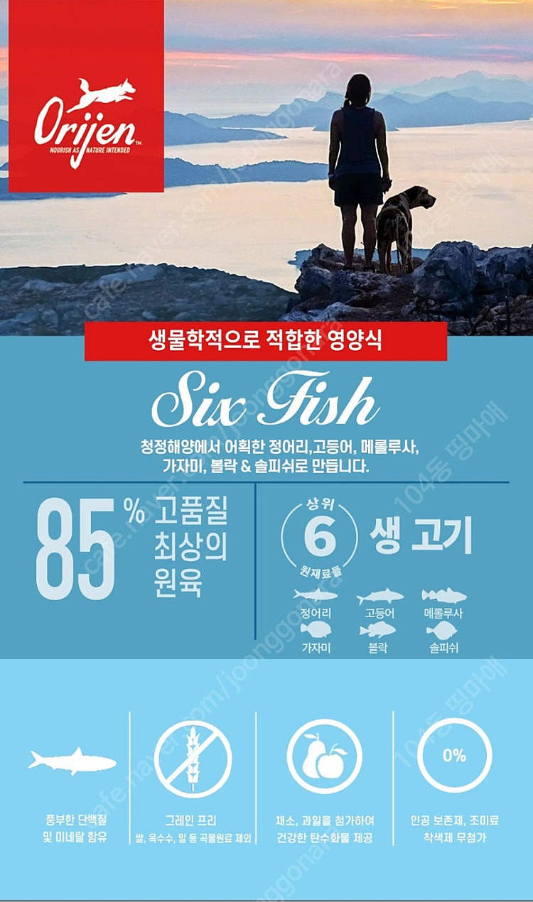 오리젠 고양이사료 종류별 가격 입니다. 이미지