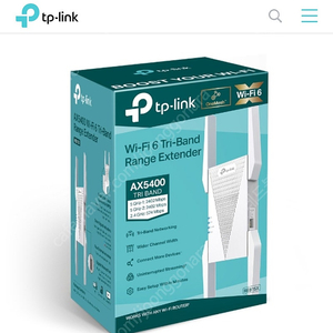 TP-link RE815X Wi-Fi Extender Tri-Band Wi-Fi 티피링크 트리플 와이파이 증폭기 확장기 미개봉 새상품 판매합니다.