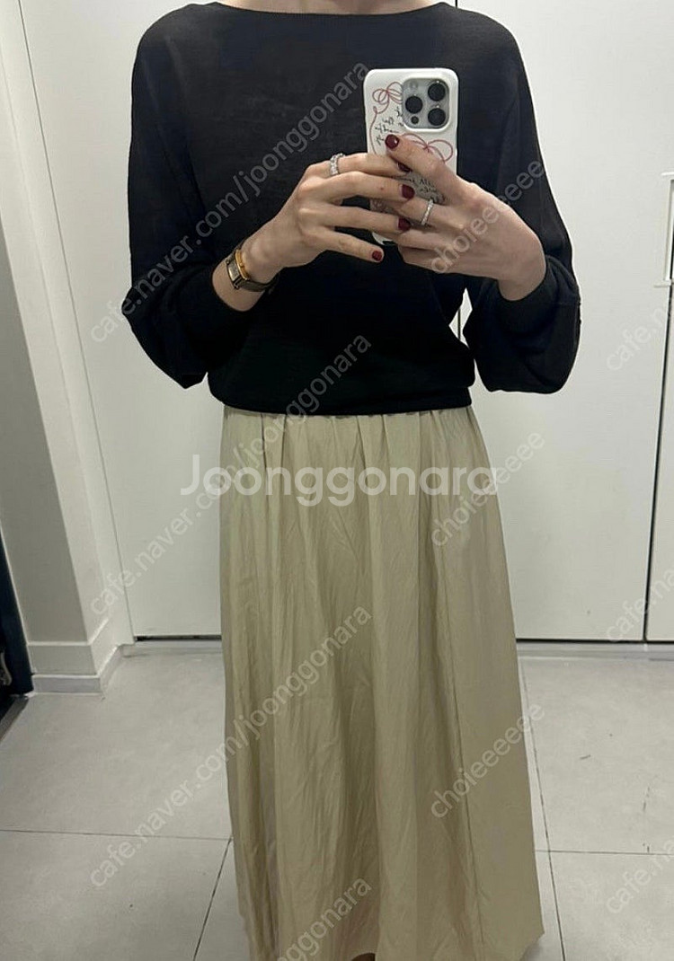 롱스커트 바스락스커트 훌스커트 밴딩스커트--0