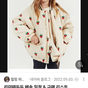 리미떼두두 딸기 패딩 2xl