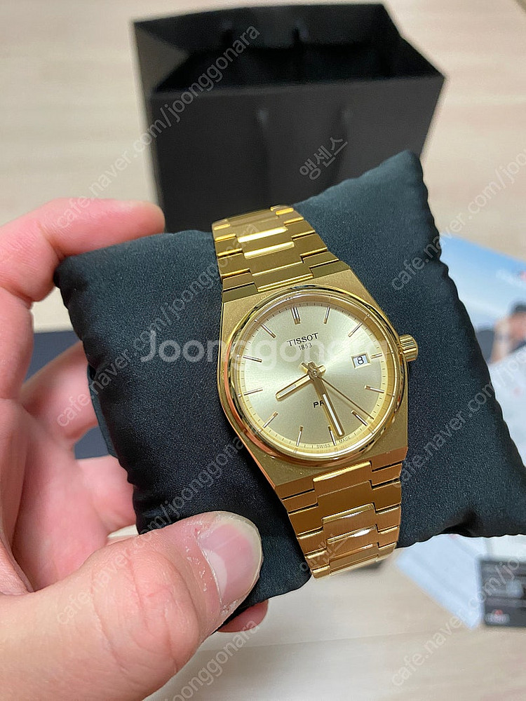 티쏘 PRX 35mm 골드 쿼츠 시계 T137.210....--2