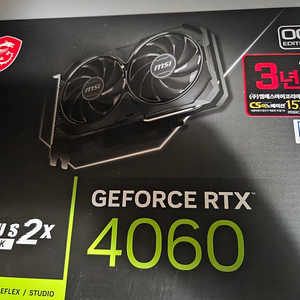 MSI 지포스 RTX 4060 벤투스 2X 블랙 OC D6 8GB 그래픽카드 민트급 풀박 팝니다