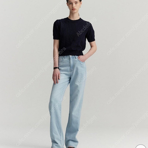 포유온 리즈 퍼프 슬리브 니트(새상품, 네이비)