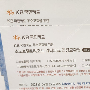 소노 대명 워터파크 이용권