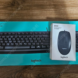 (새상품)로지텍 K120/로지텍 B100 게이밍 키보드 및 마우스 +키스킨 포함