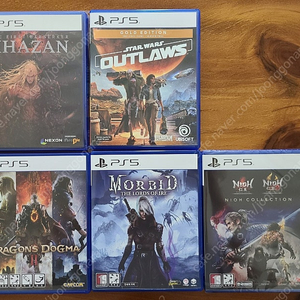 ps5 인왕 콜렉션, 드래곤즈 도그마2, 모비드, 카잔, 스타워즈 아웃로 팝니다.