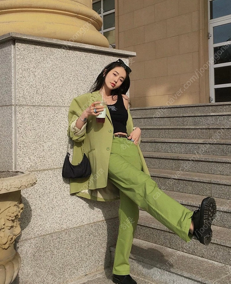 페일제이드 오버핏 자켓 오버사이즈 블레이저(올리브 그린) 이미지