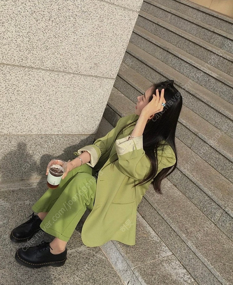 페일제이드 오버핏 자켓 오버사이즈 블레이저(올리브 그린) 이미지