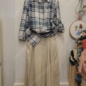BCBG체크셔츠. 자라 리오셀 와이드 팬츠