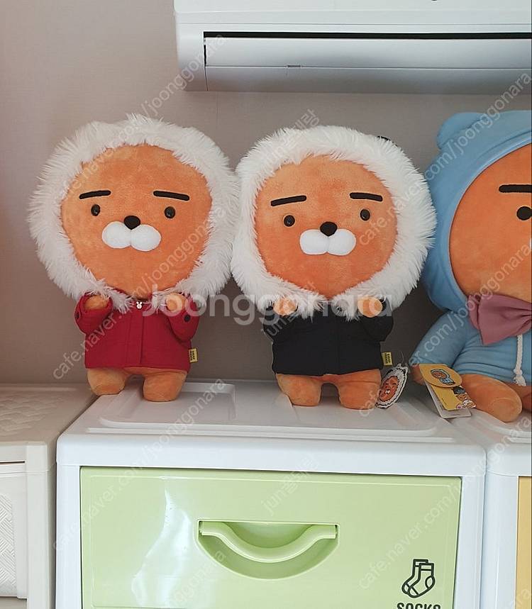 카카오 인형 패딩라이언 카카오프렌즈 윈터라이언 레드+네...--0