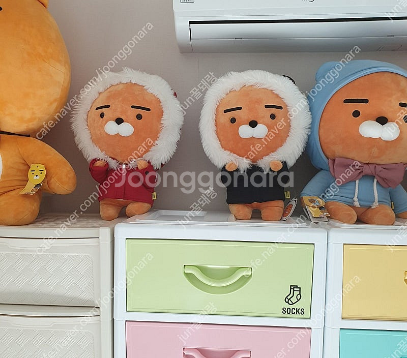 카카오 인형 패딩라이언 카카오프렌즈 윈터라이언 레드+네...--1
