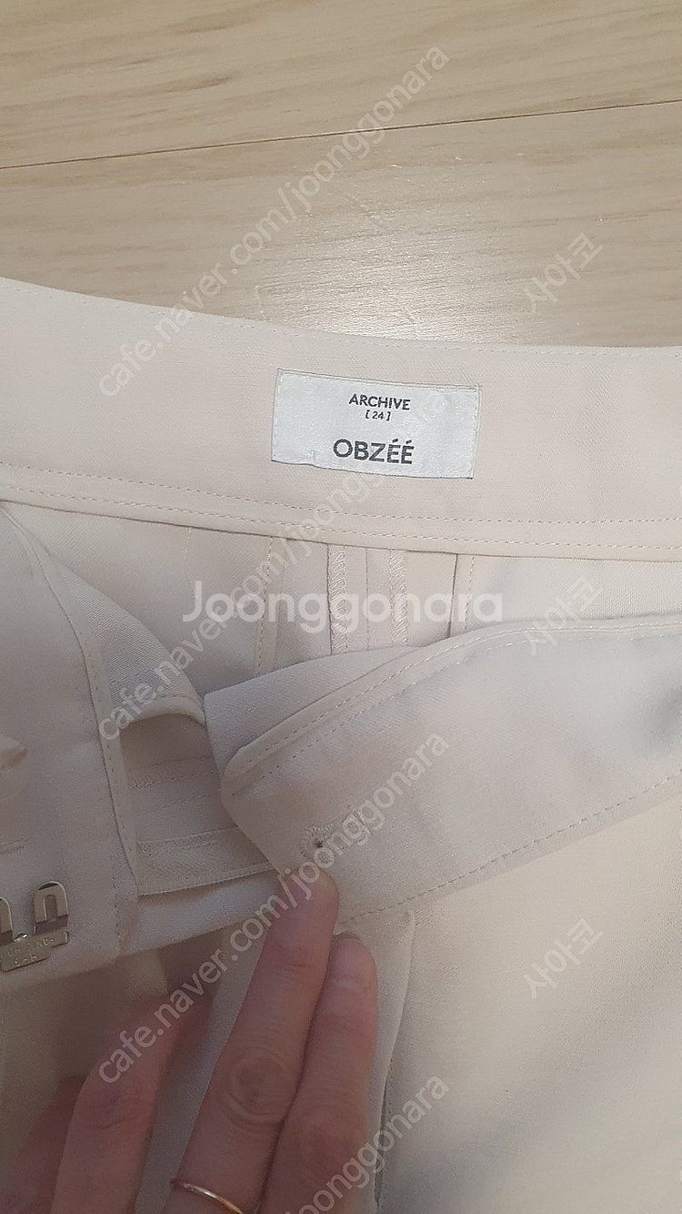 (새상품)오브제 아이보리 와이드 팬츠 슬랙스/ 랑방 타...--4