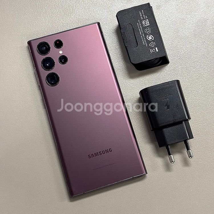 갤럭시 S22울트라 버건디 256기가 무잔상 상태좋은폰...--1