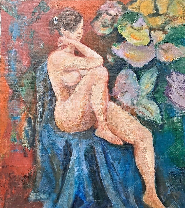 .최예태 화백 서양화 : 나부 10호 작품 [ 진품 보--2