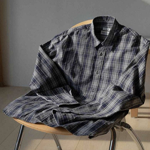 우드비 x wynd Relaxed Check Shirt (Navy) 2사이즈,