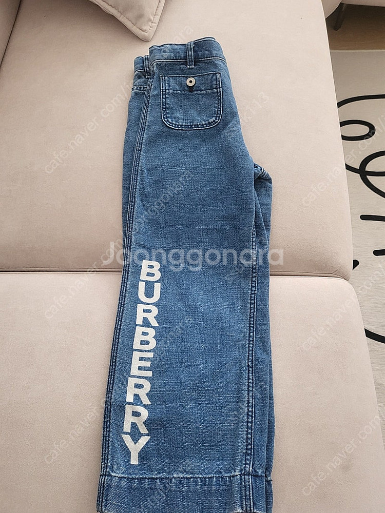 버버리키즈 로고 와이드데님 청바지 8y--0