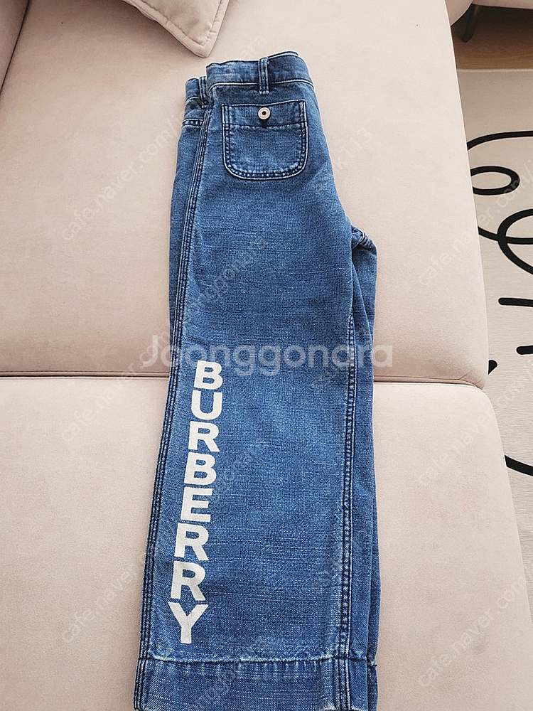 버버리키즈 로고 와이드데님 청바지 8y--1