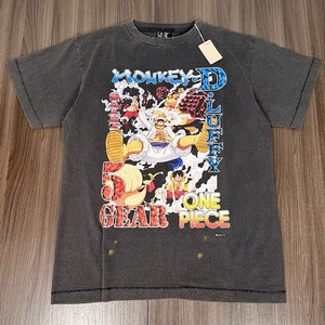 좌쓰 Saint Mxxxxxx x One Piece Luffy S/S T-Shirt 세인트 마이클 x 원피스 루피 숏슬리브 티셔츠 블랙 -23AW