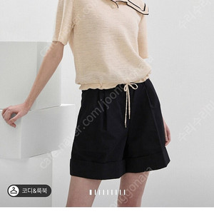 타임 린넨블렌드 세일러 니트 탑