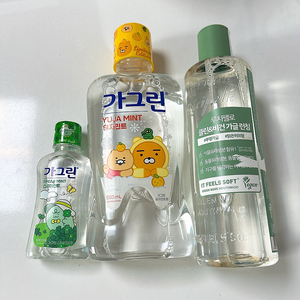 (미개봉새제품)루치펠로 그린웨이브가글 500ml & 가그린 유자민트향 550ml 일괄 판매