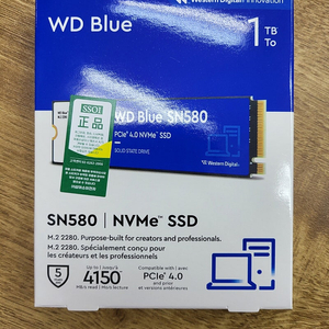 [미개봉] 80mm WD Blue SN580 M.2 NVMe SSD 1TB 택포 판매합니다