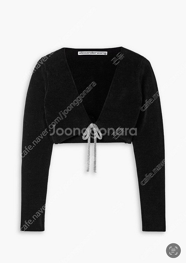 알렉산더왕 크리스탈 크롭가디건 S사이즈 (택미제거 정품...--0