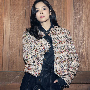미샤 정품 데님 배색 트위드자켓 송혜교 55사이즈 운포 14만원
