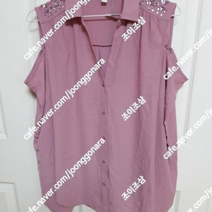 미국 캔디스 Candie's 컷오프 비즈 쉬퐁 블라우스 55사이즈 새상품 삼만원 이미지